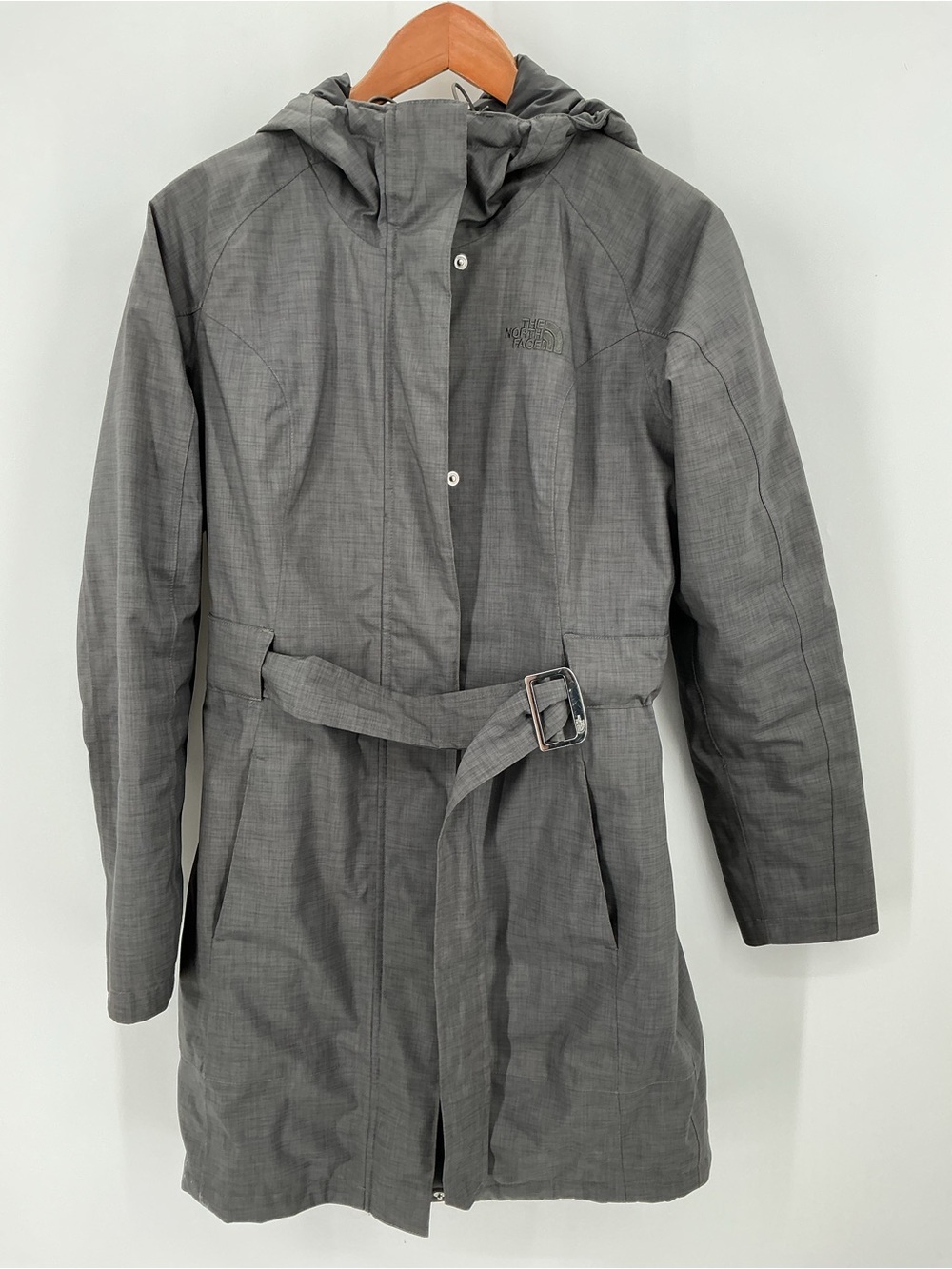 The North Face Elsey Parka Graphite Grey Heather Belted Coat Women’s Small